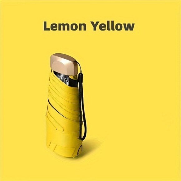 Travel Passions - Lemon Yellow Mini Pocket Umbrella - Picture 1 of 9